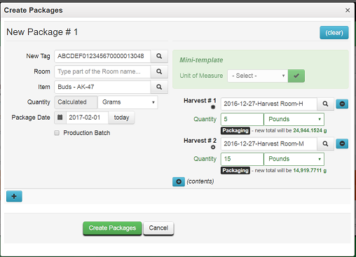 Pkg From Multiple Harvests